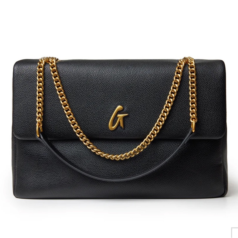 Glamaholic Black Shoulder Bag with Gold Chain